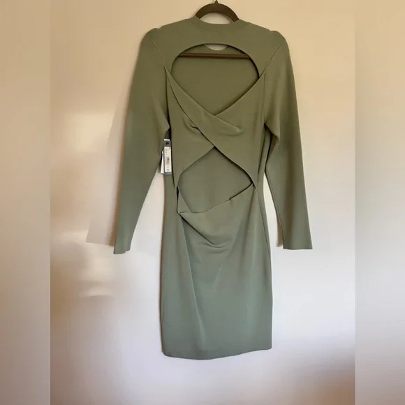 Alice + Olivia Sage Green Cut-Out Bodycon Dress size XL - Picture 3 of 8